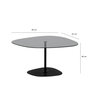 Hanah Home Soho Mesa de Centro de Cristal Templado Gris Oscuro y Negro